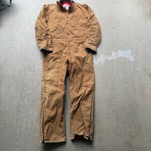 Men's Vintage 90's Walls Brown Canvas Insulated Work Thermal Coveralls Sz Large